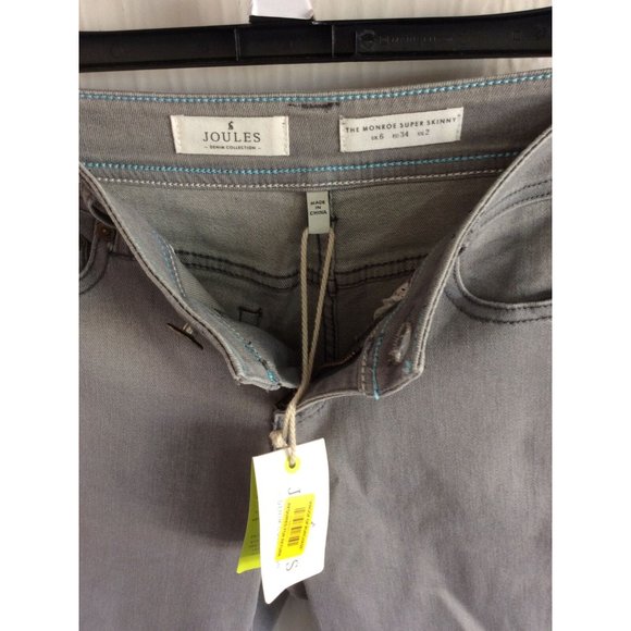 NWT, Joules, The Monroe Super Skinny Gray Jeans, Size 2, 5 Pocket, $84.95 - Picture 5 of 10